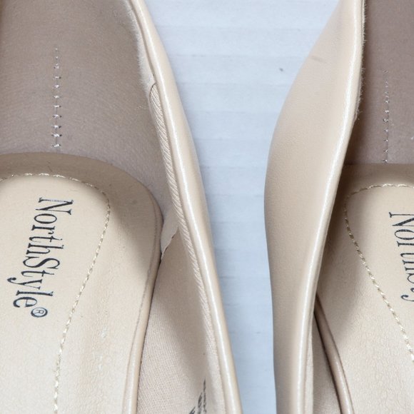 NorthStyle Tan Open Toe Pumps Size 8.5 EU 39 - Picture 2 of 10